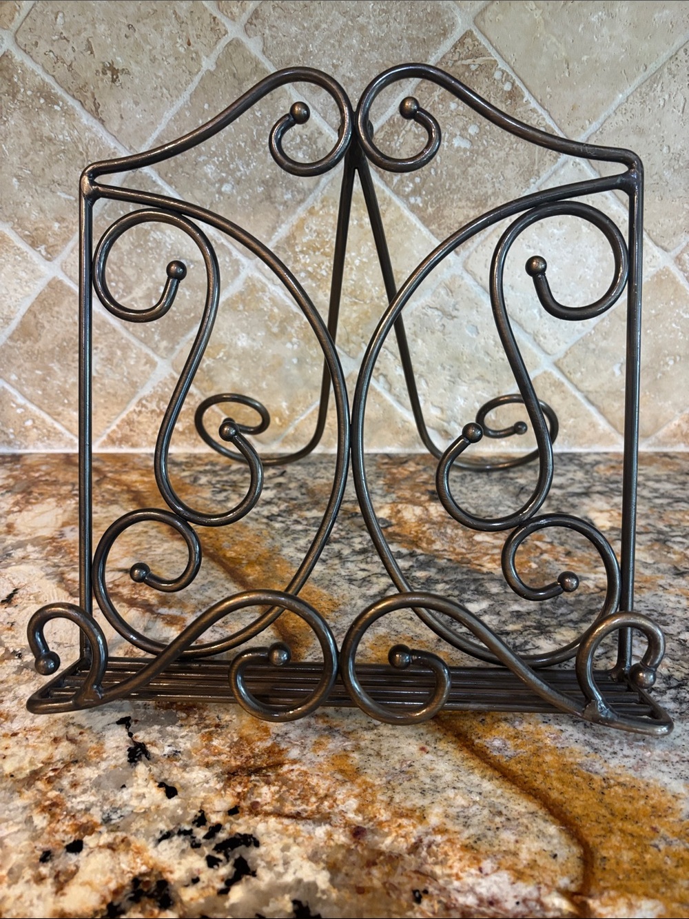 Princess House Fantasia Vintage Metal Cookbook Stand, Foldable